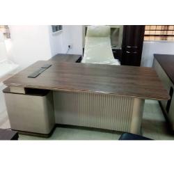 QUALITY DESIGNED 2.2 METER BROWN & CREAM OFFICE TABLE WITH EXTENSION - AVAILABLE (ARIN)- deli QUALITY DESIGNED 2.2 METER BROWN & CREAM OFFICE TABLE WITH EXTENSION - AVAILABLE (ARIN)