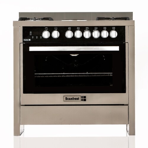 Scanfrost 90x60 5 Gas Burner Cooker Stainless Steel Gas Oven | SFC9502SS Scanfrost 90x60 5 Gas Burner Cooker Stainless Steel Gas Oven | SFC9502SS - deluxe.com.ng
