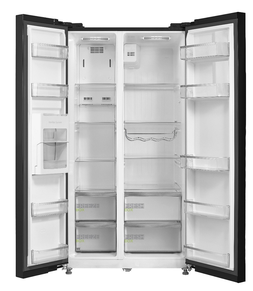 Midea 510L Side by Side Refrigerator Without Handle (Black Glass) | HC-689WEN Midea 510L Side by Side Refrigerator Without Handle (Black Glass) | HC-689WEN deluxe.com.ng