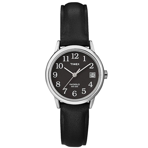 TIMEX T2N525 WOMEN’S EASY READER BLACK DIAL SMALL BLACK LEATHER WATCH TIMEX T2N525 WOMEN’S EASY READER BLACK DIAL SMALL BLACK LEATHER WATCH