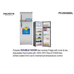  Polystar Double Door Refrigerator with Fast Freezing Function | PV-DD350DL - deluxe.com.ng