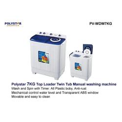 Polystar 7Kg Twin Tub Manual Washing Machine | PV-WDW7KG - deluxe.com.ng