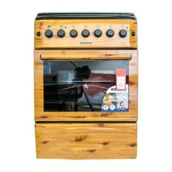  BRUHM 60X60 3 Gas + 1 Electric Gas Cooker with  Wooden Finish | BGC-6631SN- deluxe.com.ng